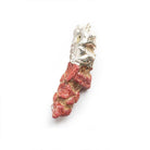 22x9mm-56x11mm Silver Leafed Red Coral Pendant 1 Piece - The Bead Traders