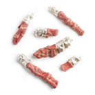22x9mm-56x11mm Silver Leafed Red Coral Pendant 1 Piece - The Bead Traders