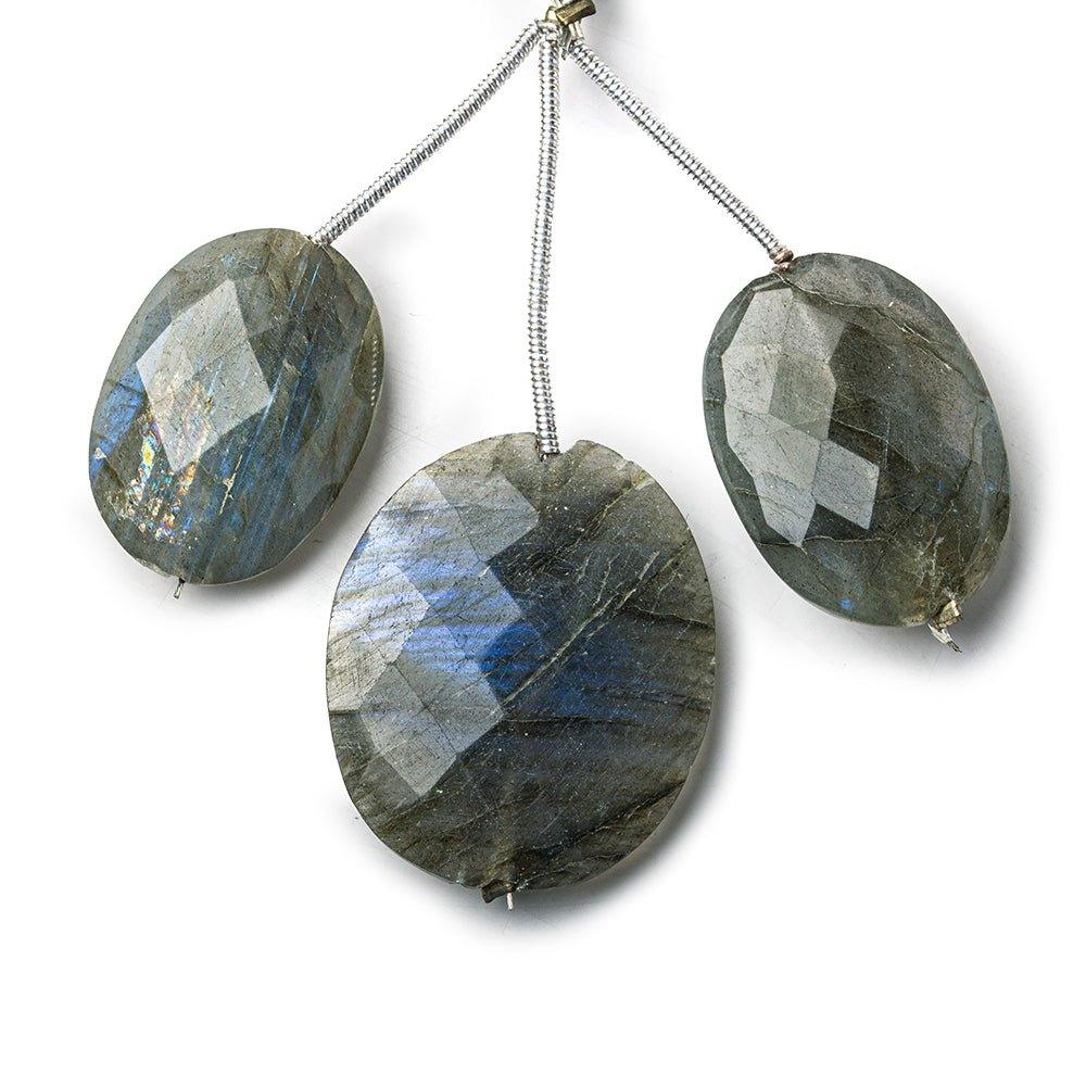 23.5x16mm-27x23.5mm Labradorite Faceted Oval Focal Beads - Set of 3 - The Bead Traders