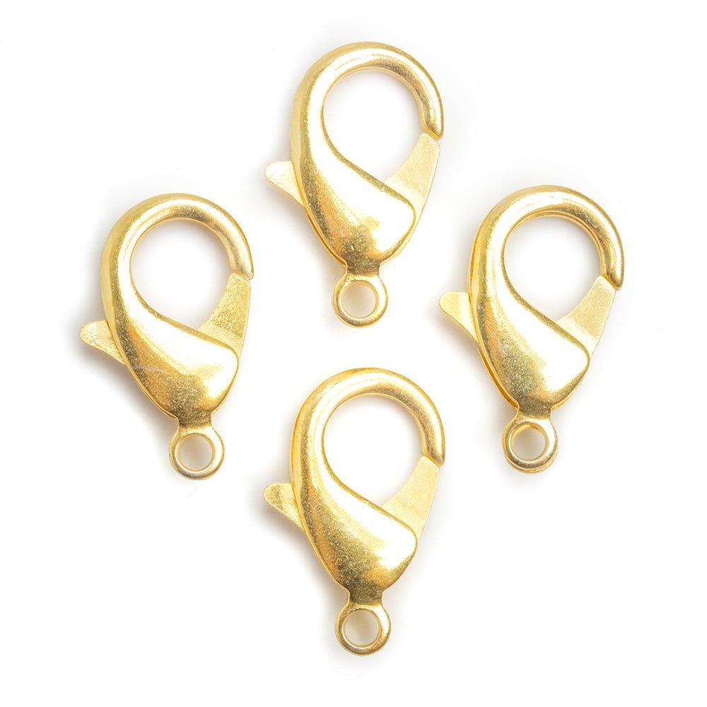 23mm 22kt Gold plated Lobster Clasp Set of 4 - The Bead Traders
