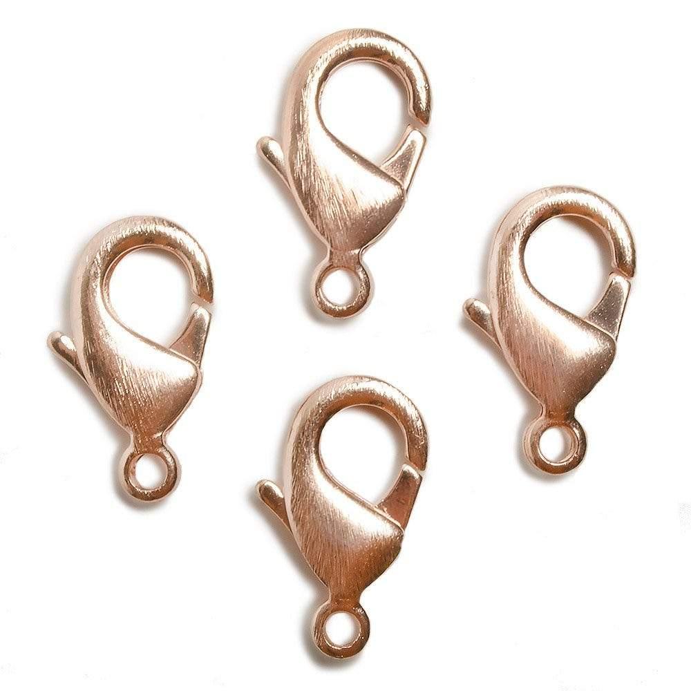 23mm Rose Gold plated Brushed Lobster Clasp Set of 4 - The Bead Traders