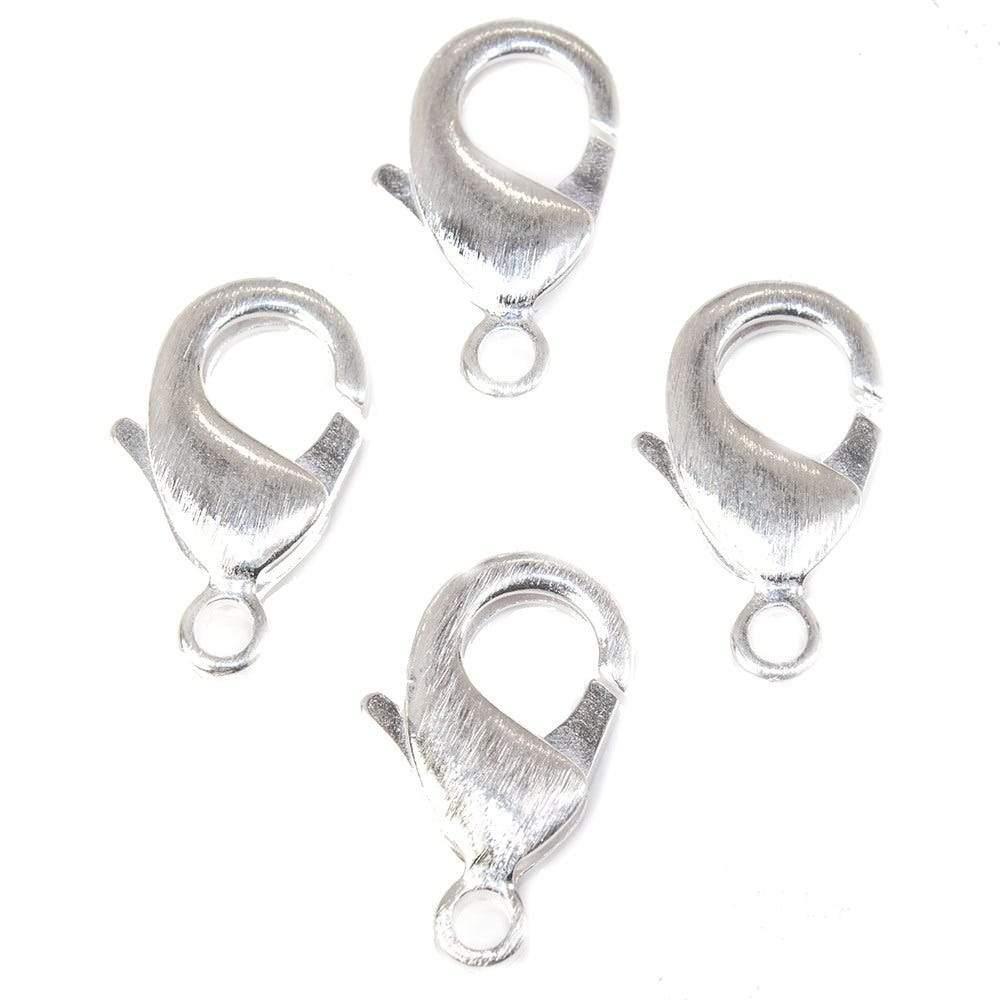 23mm Sterling Silver plated Brushed Lobster Clasp Set of 4 - The Bead Traders