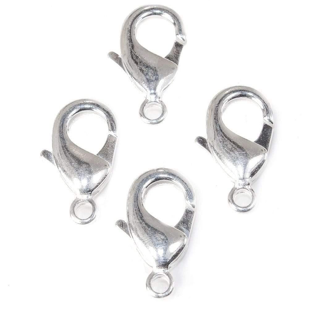 23mm Sterling Silver plated Lobster Clasp Set of 4 - The Bead Traders