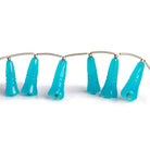 23x10mm Pool Blue Chalcedony Carved Flower Drops 7 inch 11 beads - The Bead Traders