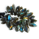 23x12mm Labradorite Faceted Marquises 8 inch 36 beads - The Bead Traders