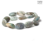 23x13-28x19mm Aquamarine straight drilled plain nuggets 16 inch 14 large hole beads - The Bead Traders