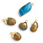 23x13mm Gold Leafed Multigem Focals - Lot of 5 - The Bead Traders