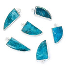 23x14mm Silver Leafed Apatite Horn Pendant 1 Bead - The Bead Traders