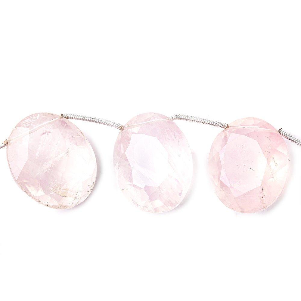 23x17.5mm Rose Faceted Oval Beads 8.5 inch 9 pieces - The Bead Traders