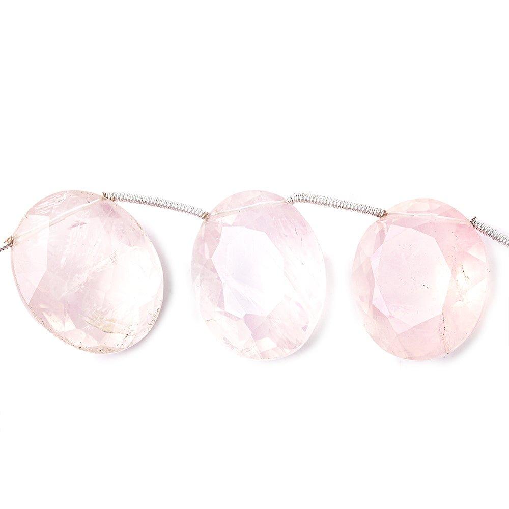 23x17.5mm Rose Faceted Oval Beads 8.5 inch 9 pieces - The Bead Traders