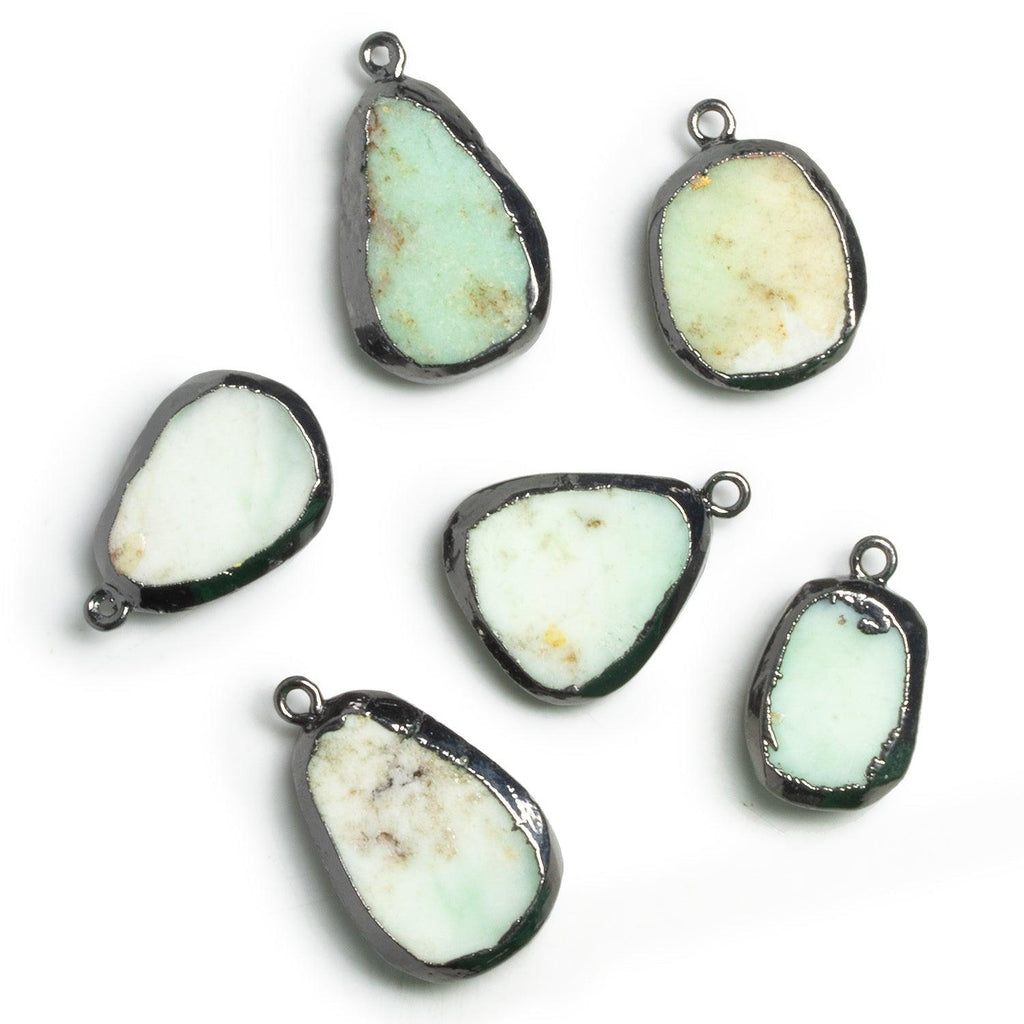 23x17mm Black Gold Leafed Chrysoprase Nugget Pendant 1 Bead - The Bead Traders