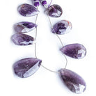 23x18mm-40x23mm Amethyst Faceted Heart Beads 9 inch 8 pieces - The Bead Traders