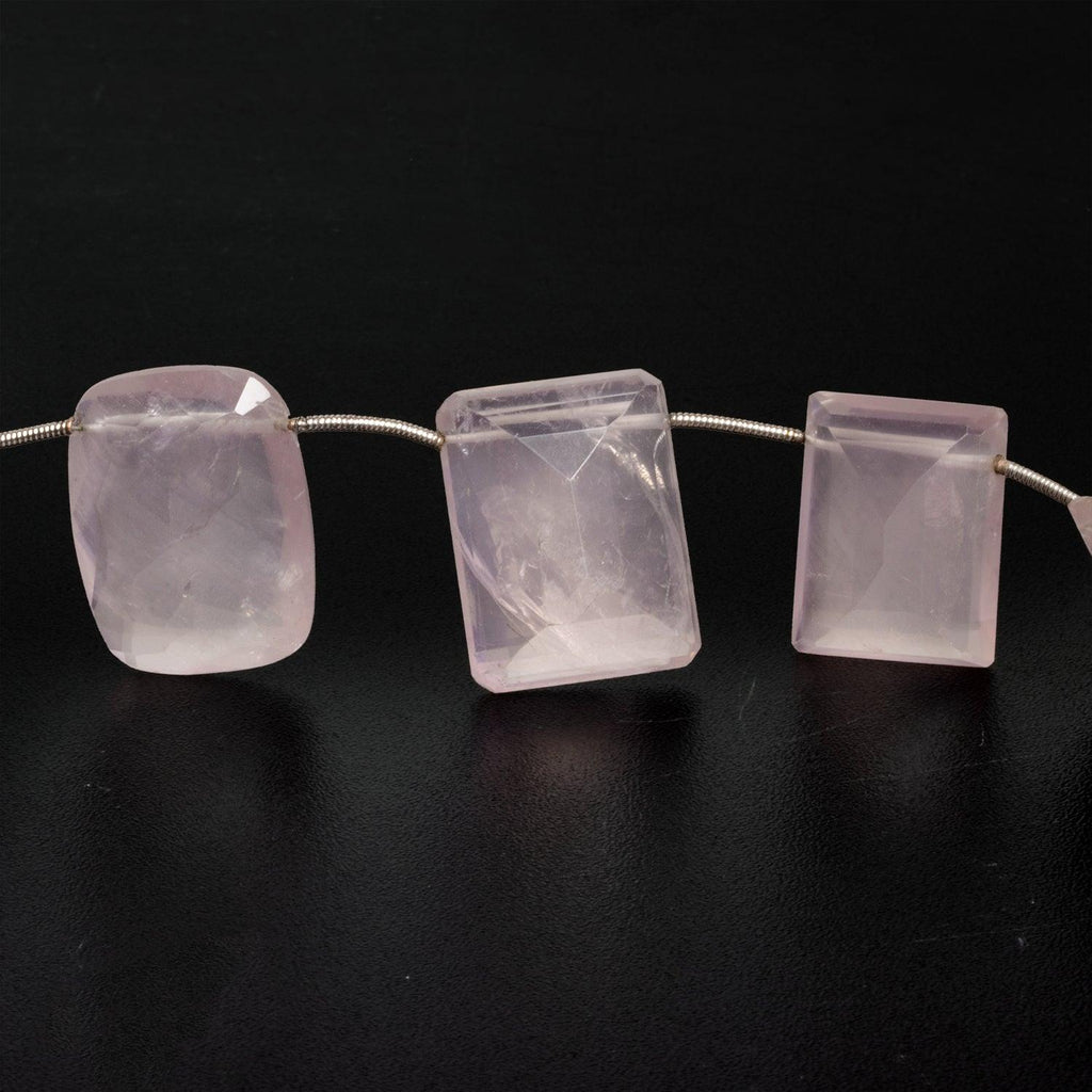 23x18mm Rose Quartz Emerald Cut Rectangles 8 inch 8 beads - The Bead Traders