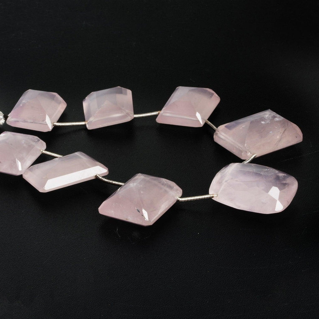 23x18mm Rose Quartz Emerald Cut Rectangles 8 inch 8 beads - The Bead Traders