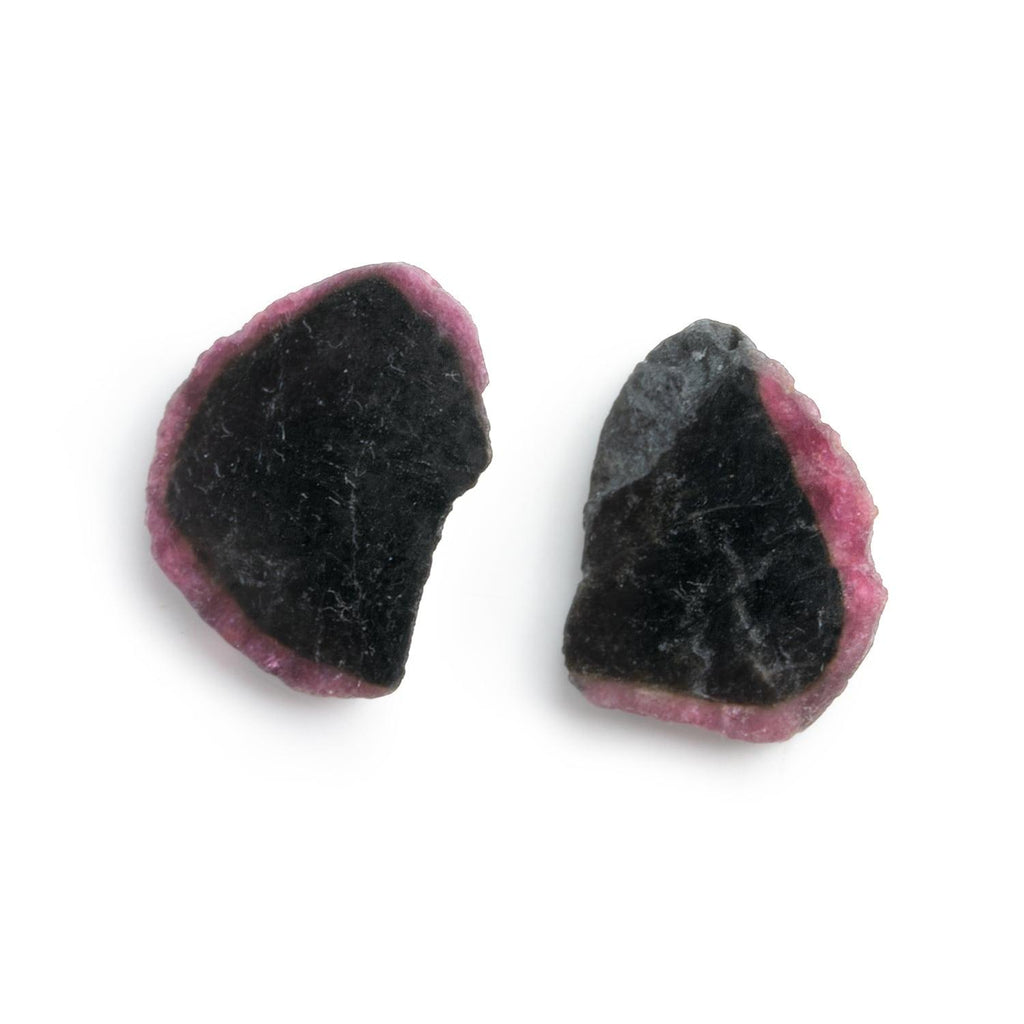 23x18mm Watermelon Tourmaline Slice Beads - Set of 2 - The Bead Traders