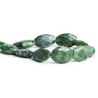 23x19-26x18mm Brazilian Emerald flat faceted nugget beads 10 inch 8 pieces - The Bead Traders