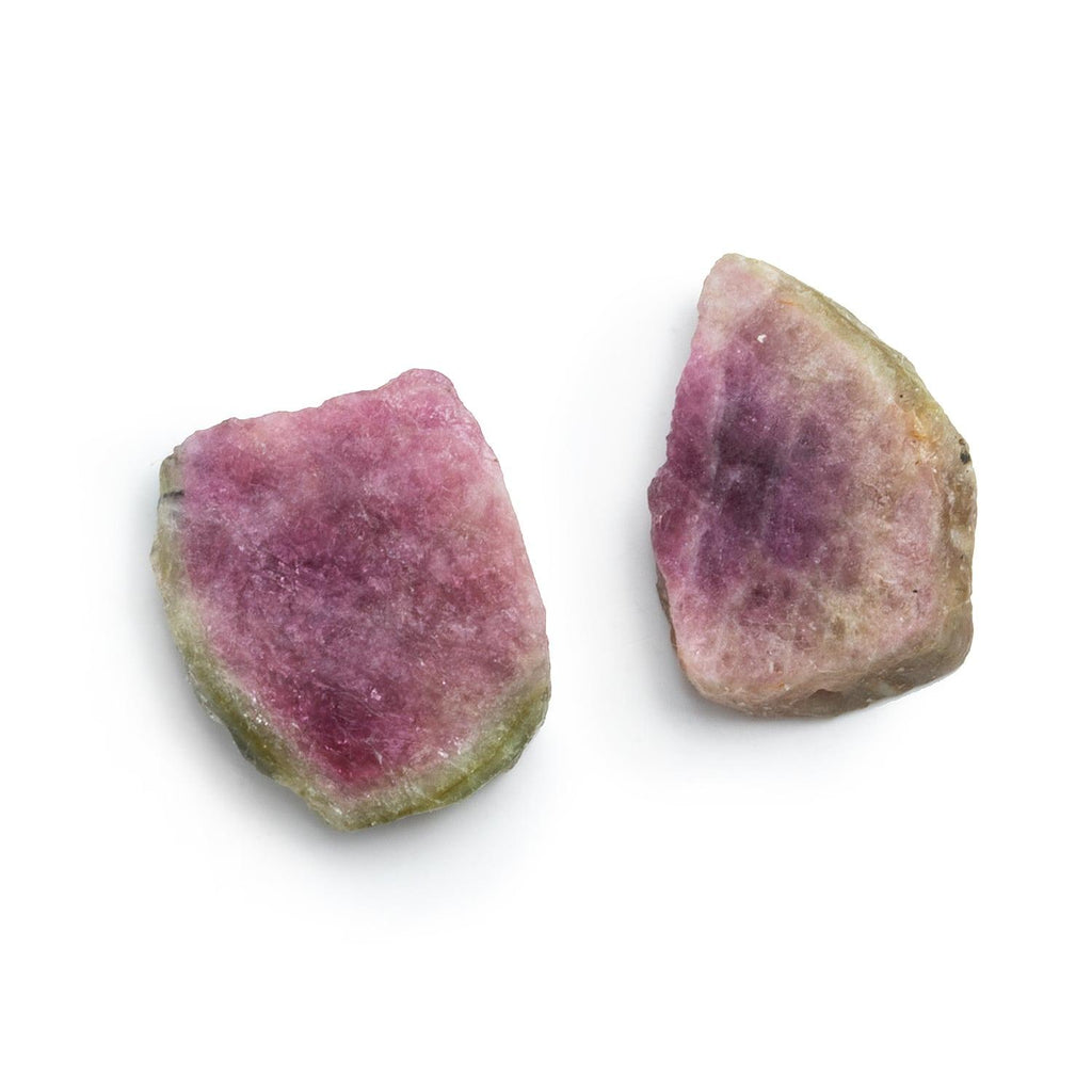 23x19mm Watermelon Tourmaline Slice Beads - Set of 2 - The Bead Traders