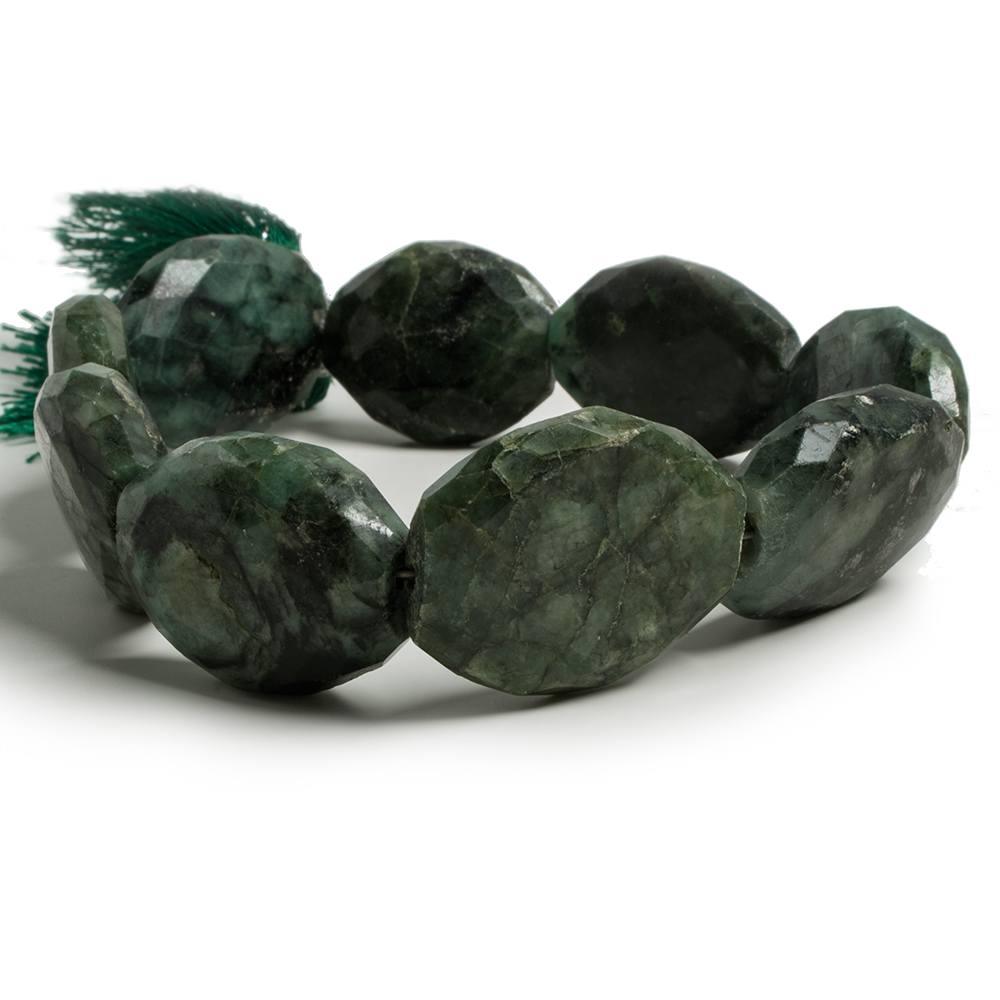 23x20-29x22mm Brazilian Emerald flat faceted nugget beads 10 inch 8 pieces - The Bead Traders