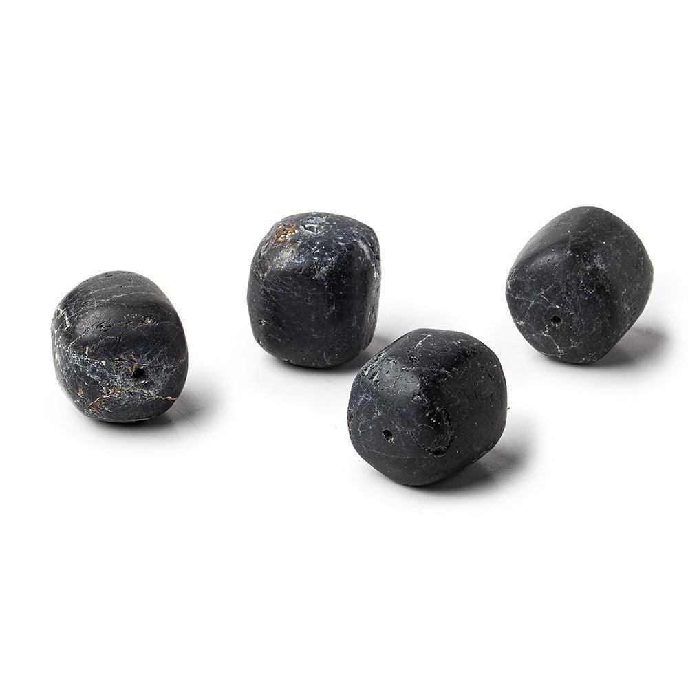 23x24mm Black Tourmaline Plain 2.5mm Large Hole Focal Bead 1 piece - The Bead Traders