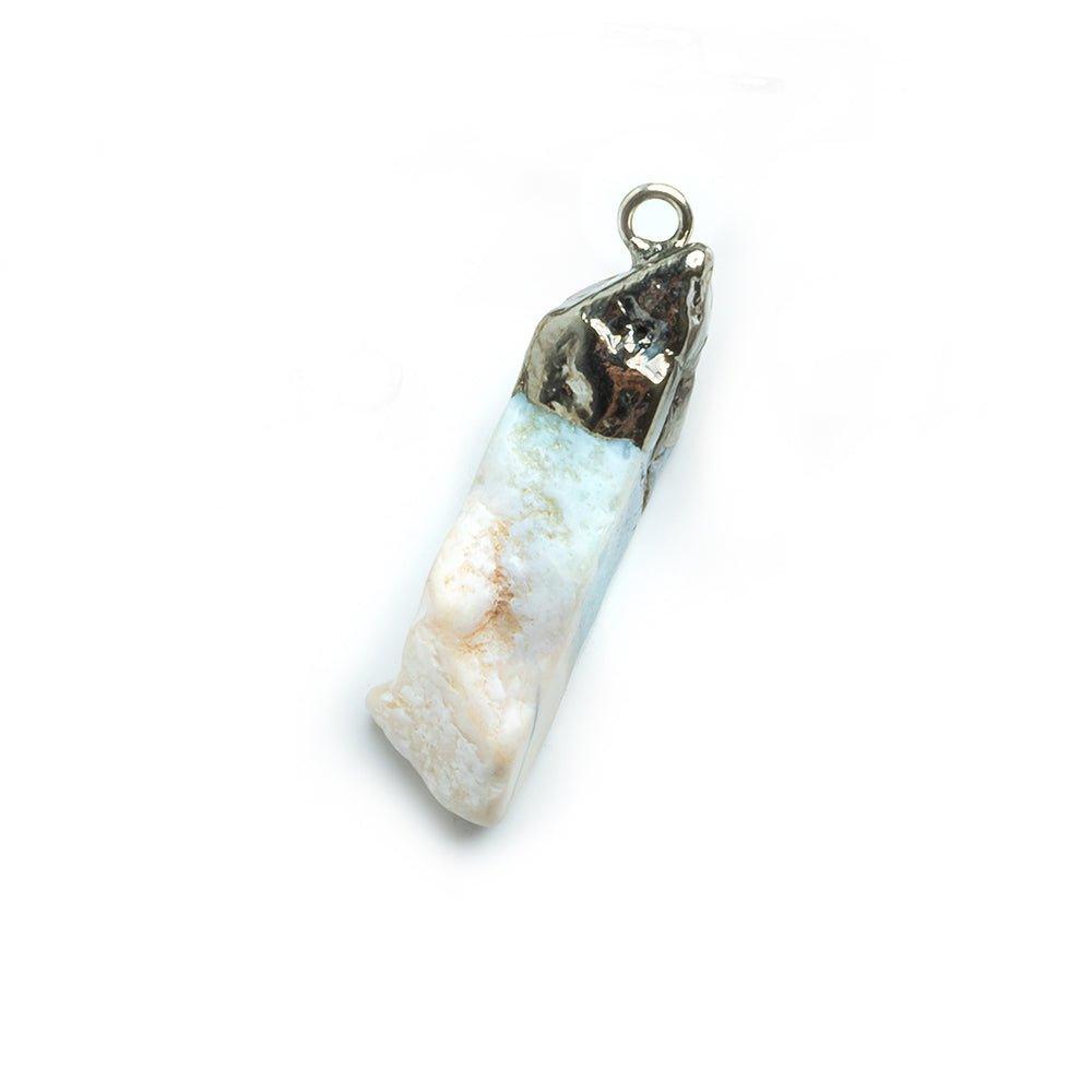 23x6mm-32x8mm Black Gold Leafed Australian Opal Natural Crystal Pendant 1 Piece - The Bead Traders