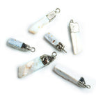 23x6mm-32x8mm Black Gold Leafed Australian Opal Natural Crystal Pendant 1 Piece - The Bead Traders