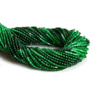 2.4mm Green Onyx Microfaceted Rounds 12 inch 135 beads - The Bead Traders