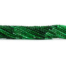 2.4mm Green Onyx Microfaceted Rounds 12 inch 135 beads - The Bead Traders