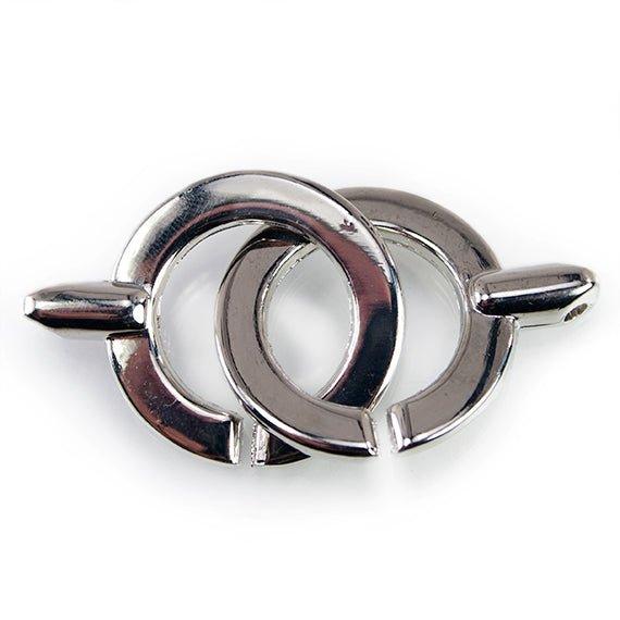 24mm Platinum-tone Interlocking Clasp 1 piece - The Bead Traders