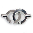 24mm Silver-tone Interlocking Clasp Set of 2 - The Bead Traders