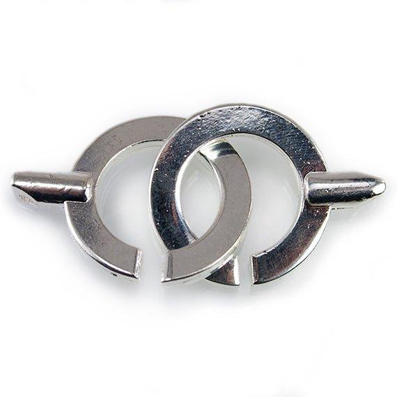 24mm Silver-tone Interlocking Clasp Set of 2 - The Bead Traders