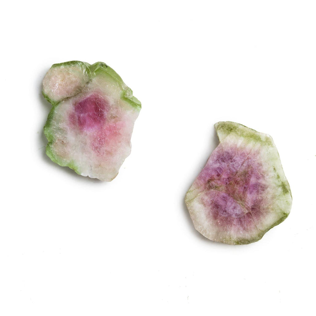 24mm Watermelon Tourmaline Slice Beads - Set of 2 - The Bead Traders