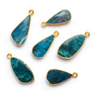 24x13mm Gold Leafed Apatite Pear Pendant 1 Bead - The Bead Traders