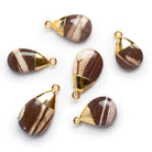 24x14mm Gold Leafed Jasper Pear Pendant 1 Bead - The Bead Traders