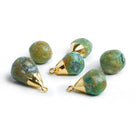 24x15mm Gold Leafed Chinese Turquoise Teardrop Pendant - The Bead Traders