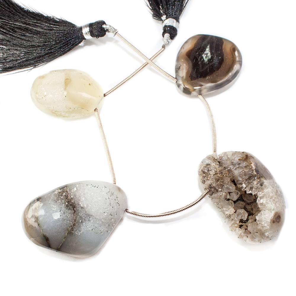 24x17-33x23mm Moonshadow Brown Agate Drusy Strand 4 pieces - The Bead Traders