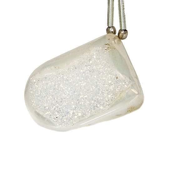 24x18mm Mystic White Drusy Focal 1 Bead - The Bead Traders