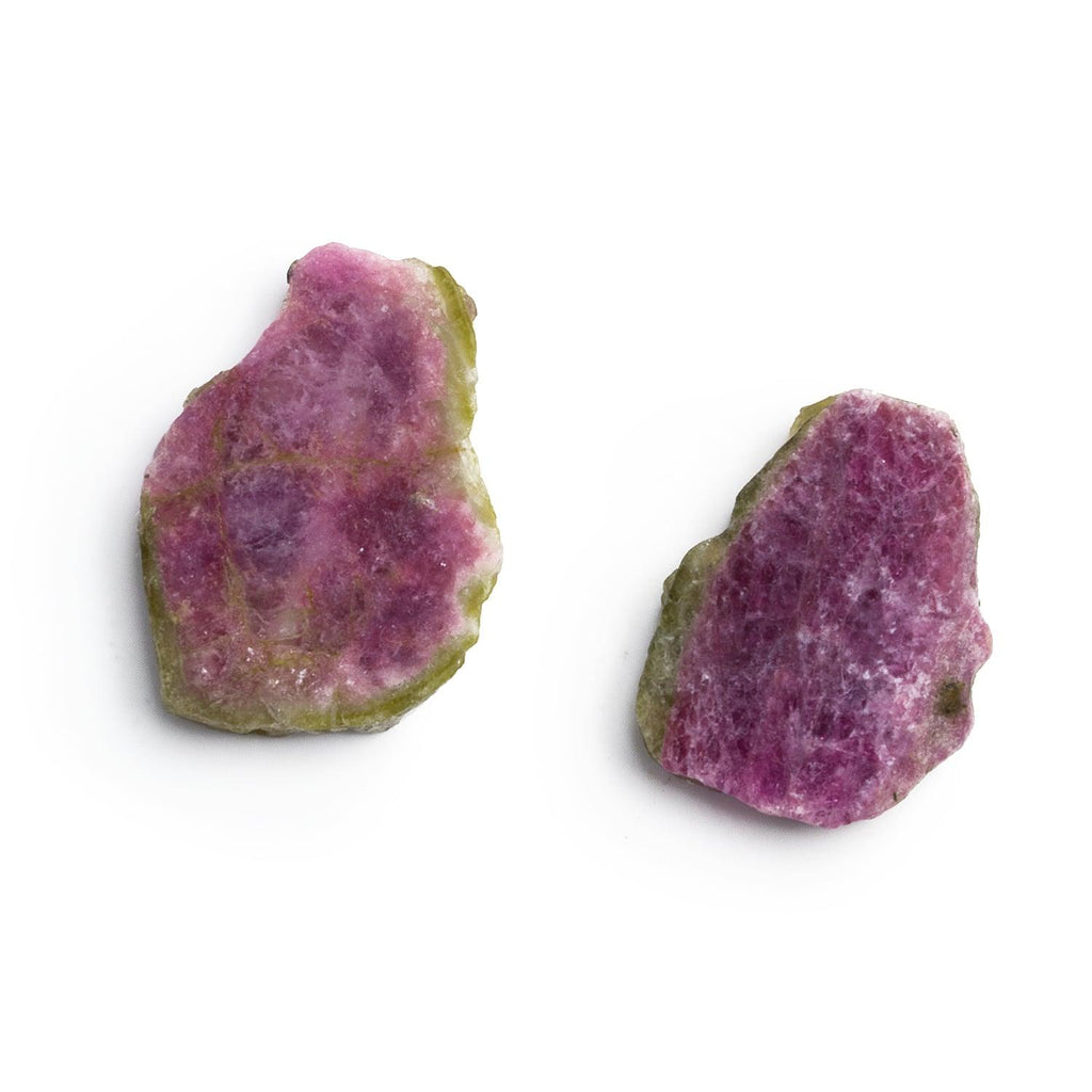 24x18mm Watermelon Tourmaline Slice Beads - Set of 2 - The Bead Traders