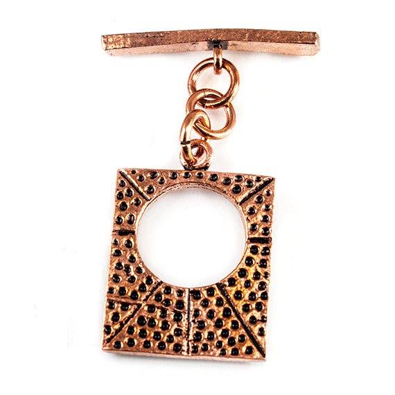 24x21mm Copper Divot Rectangle Toggle Set of 5 pieces - The Bead Traders
