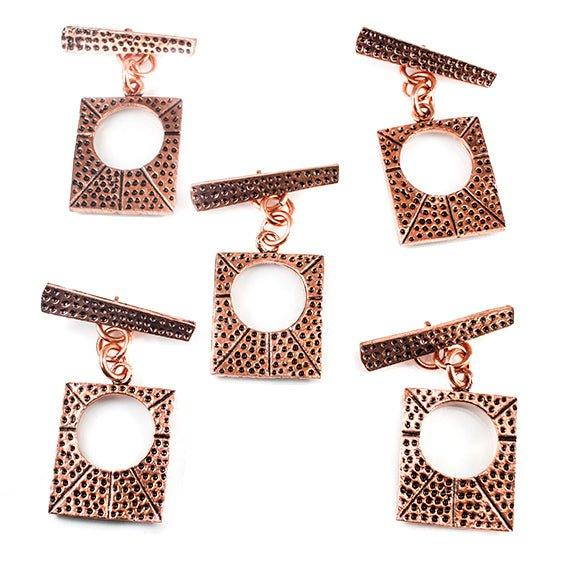 24x21mm Copper Divot Rectangle Toggle Set of 5 pieces - The Bead Traders