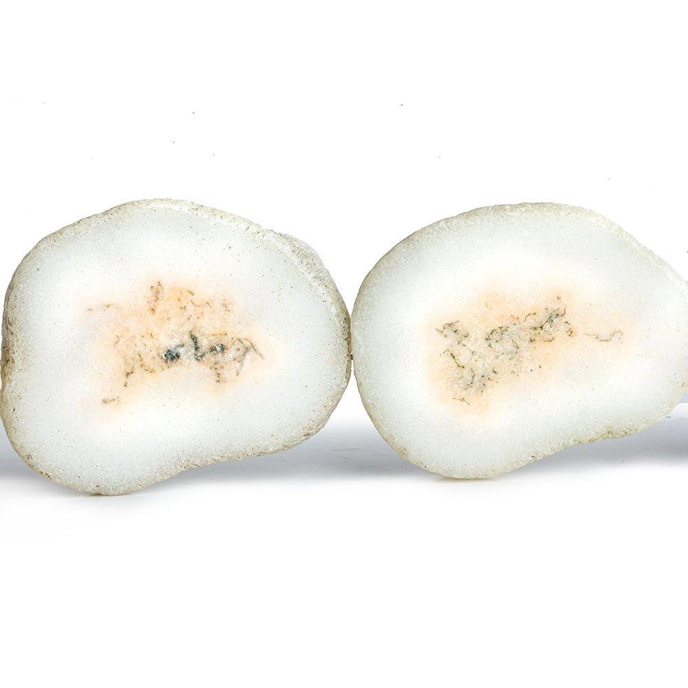 24x22-30x25mm Salmon and White Solar Quartz straight drilled Slice Beads 8.5 inch 9 pieces - The Bead Traders