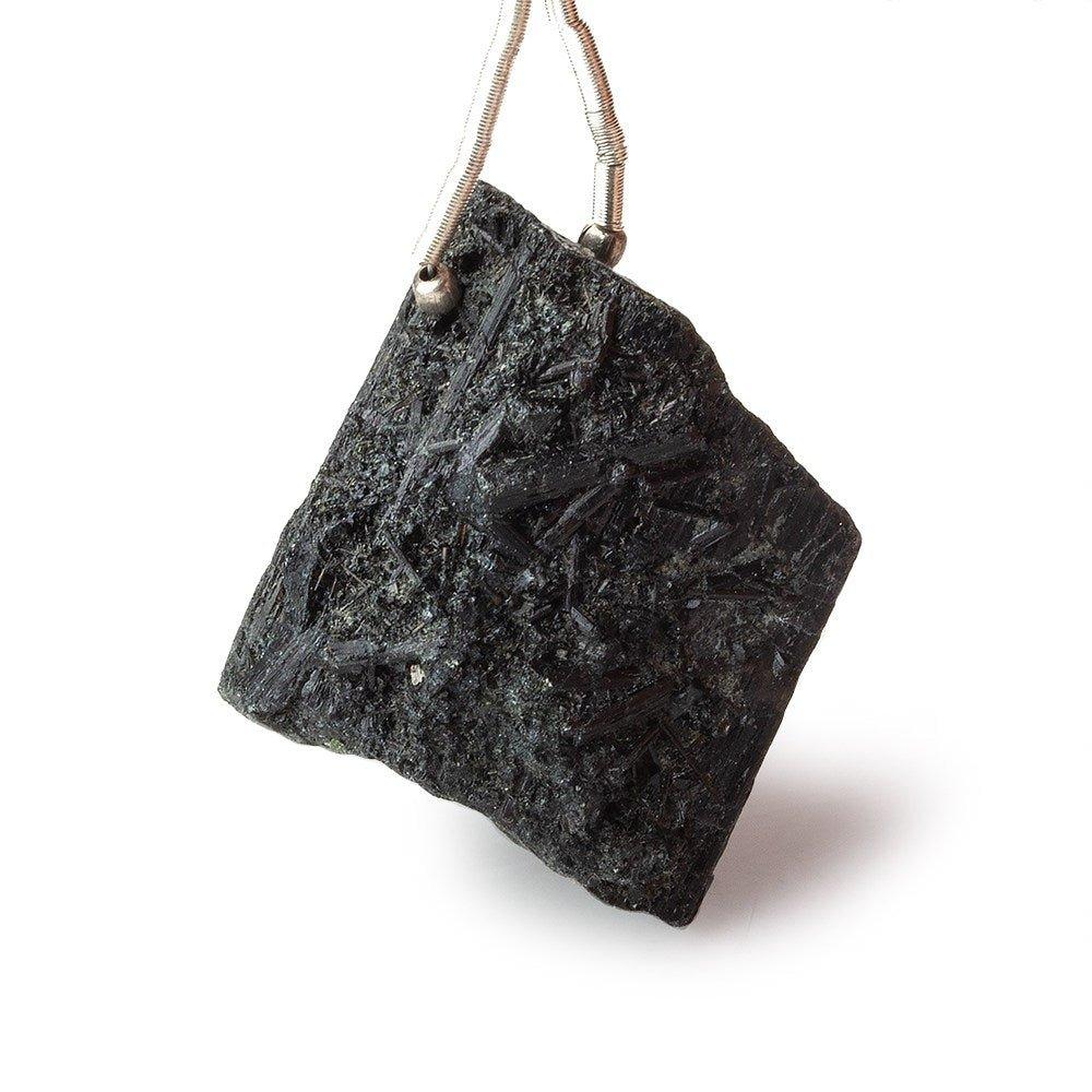 24x25mm Black Tourmaline Natural Crystal Cluster Pendant 1 piece - The Bead Traders