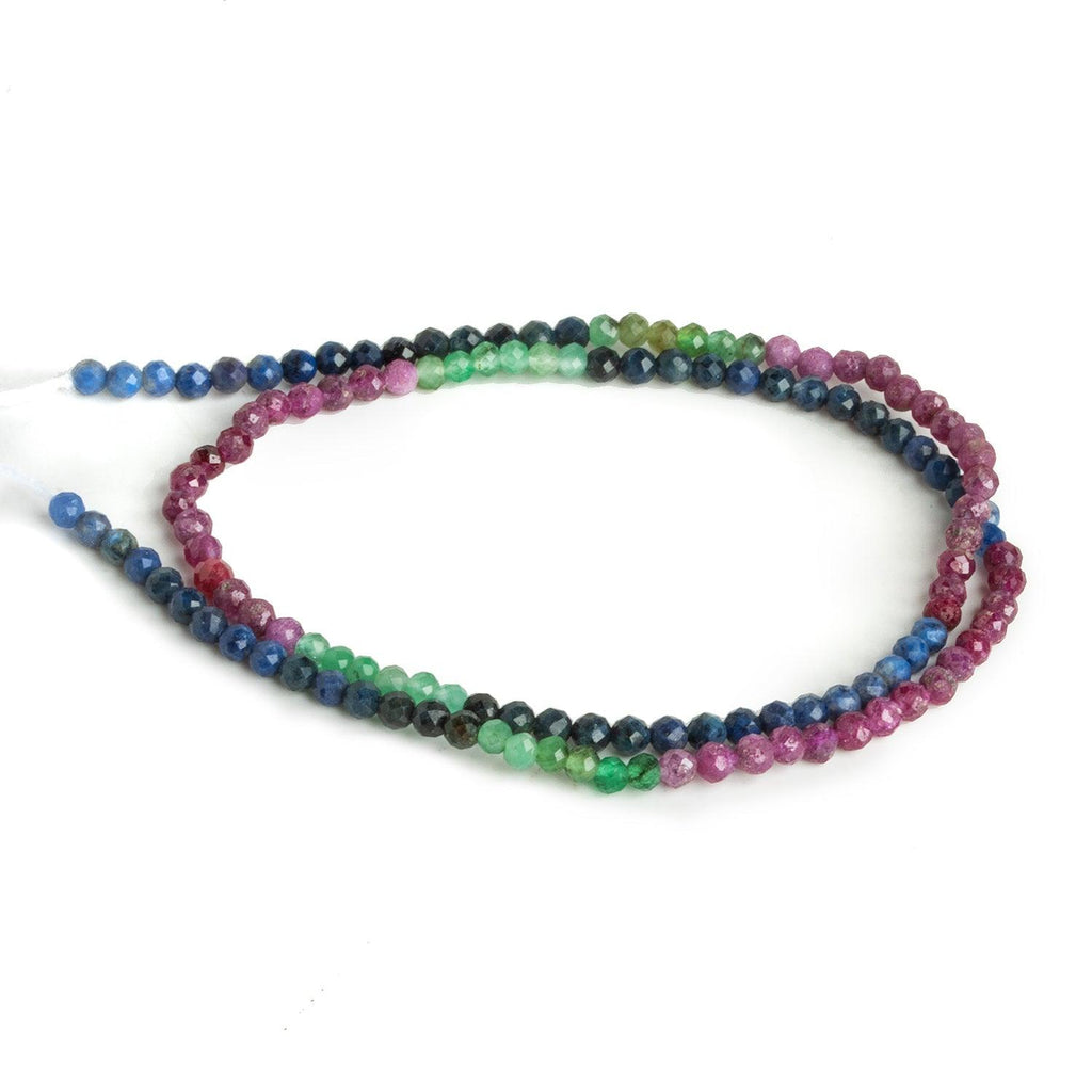 2.5-2.8mm Multi Precious Stone Microfaceted Rounds 12 inch 125 beads - The Bead Traders