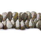 25-30mm Mosaic Jasper Faceted Pears 7 inch 28 beads - The Bead Traders