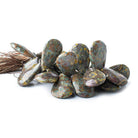 25-30mm Mosaic Jasper Faceted Pears 7 inch 28 beads - The Bead Traders