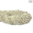2.5-3.5mm White & Beige Dendritic Opal plain round beads 15 inch 123 pieces - The Bead Traders
