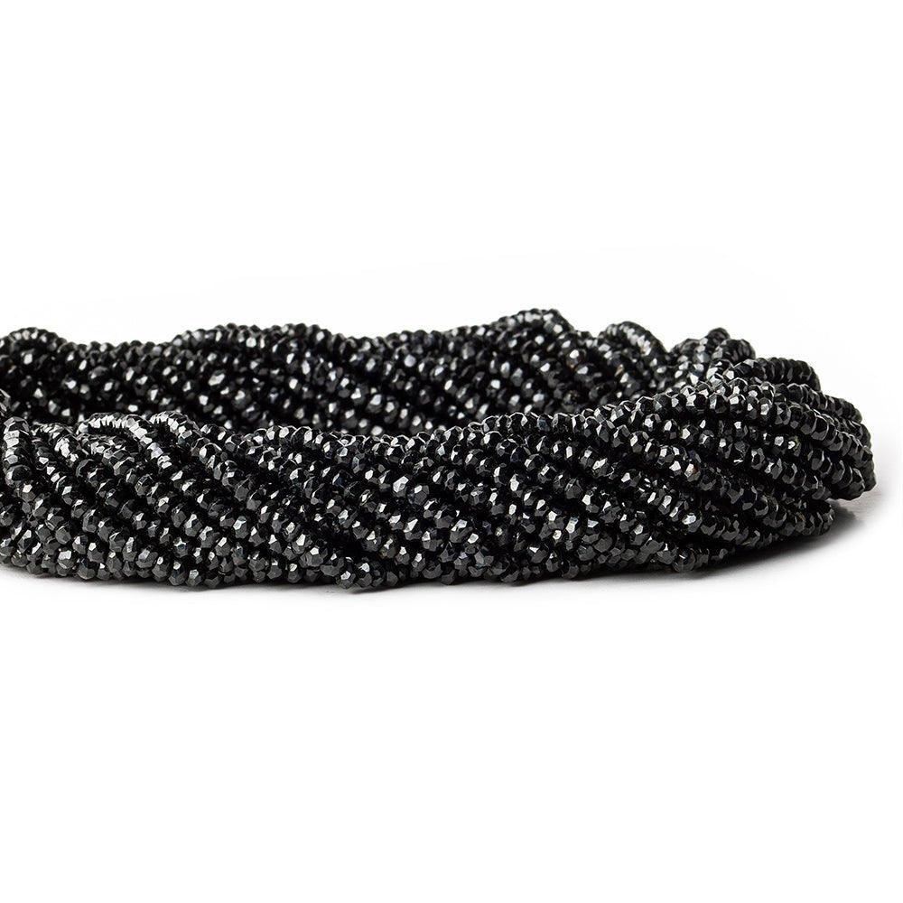 2.5-3mm Black Spinel faceted rondelle beads 13.5 inch 170 pieces - The Bead Traders