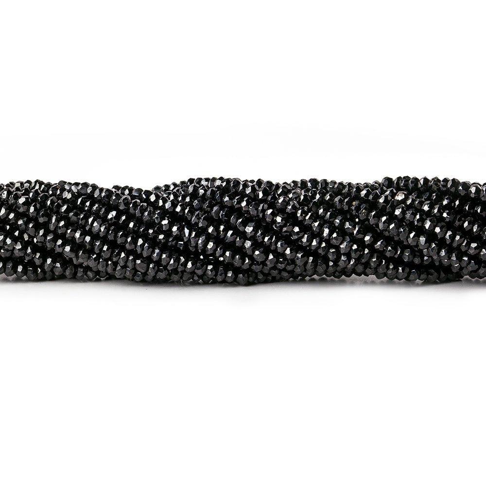 2.5-3mm Black Spinel faceted rondelle beads 13.5 inch 170 pieces - The Bead Traders