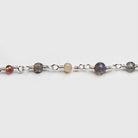2.5-3mm MultiGem plain round Silver Rosary Chain by the foot - The Bead Traders