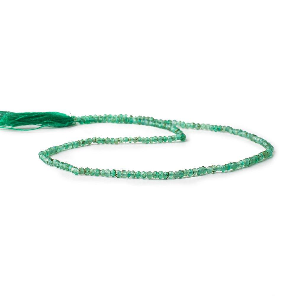 2.5-3mm Mystic Green Onyx Quartz Native Faceted Rondelles 13 inch 165 Beads - The Bead Traders