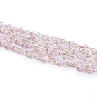 2.5-3mm Pink Quartz Rondelle Silver Chain - Lot of 7ft - The Bead Traders